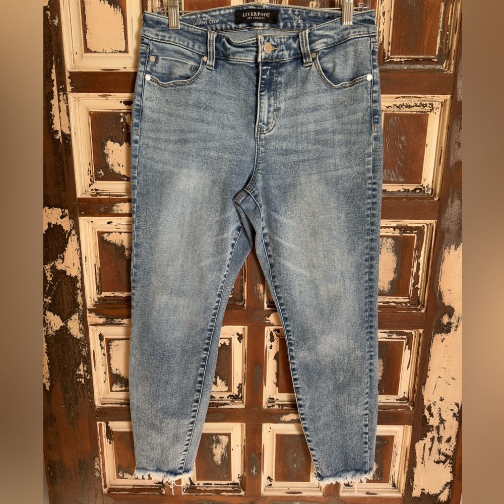 Women's Liverpool Skinny Crop Blue Jeans - Size 30(10) - Picture 4 of 14